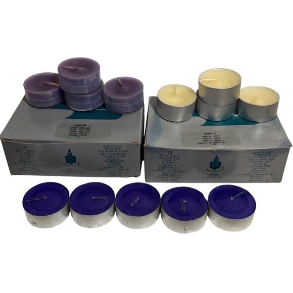 PartyLite Candles Tealight Candles Lavender Amethyst Vanilla Ivory and Purple RE - Picture 1 of 10